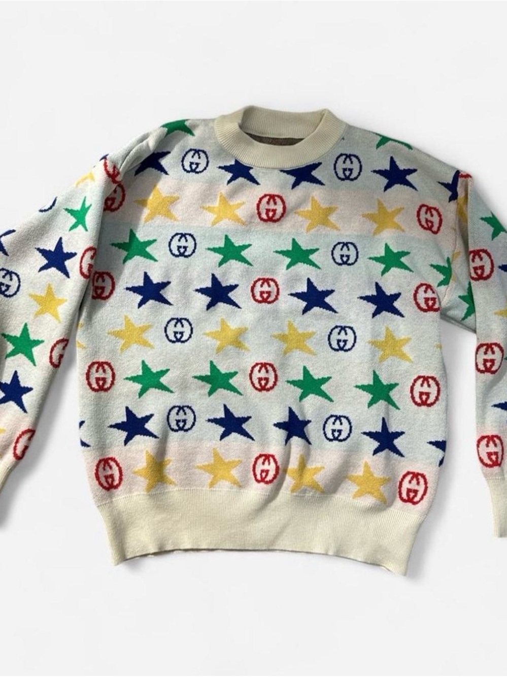 Knit Sweater - Multicolored star sweater